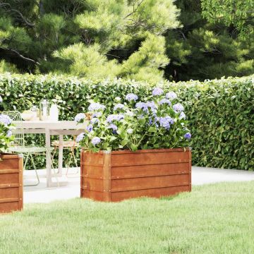 Gossi strat inaltat de gradina, ruginiu, 100x40x45 cm, otel corten
