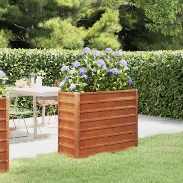 Gossi strat inaltat de gradina, ruginiu, 100x40x77 cm, otel corten