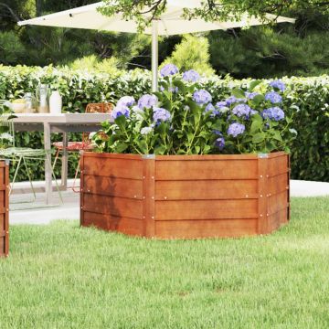 Gossi strat inaltat de gradina, ruginiu, 129x129x45 cm, otel corten