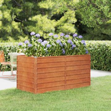 Gossi strat inaltat de gradina, ruginiu, 160x80x77 cm, otel corten