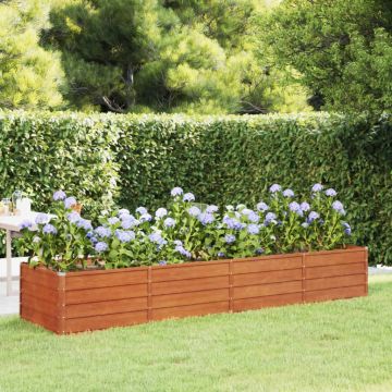 Gossi strat inaltat de gradina, ruginiu, 320x80x45 cm, otel corten