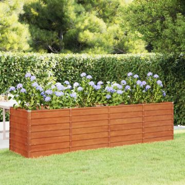Gossi strat inaltat de gradina, ruginiu, 320x80x77 cm, otel corten