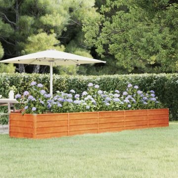 Gossi strat inaltat de gradina, ruginiu, 400x80x45 cm, otel corten