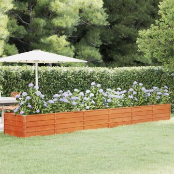 Gossi strat inaltat de gradina, ruginiu, 480x80x45 cm, otel corten