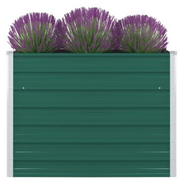Gossi strat inaltat de gradina, verde, 100x100x77 cm, otel galvanizat