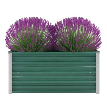 Gossi strat inaltat de gradina, verde, 100x40x45 cm, otel galvanizat