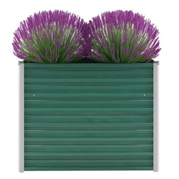 Gossi strat inaltat de gradina, verde, 100x40x77 cm, otel galvanizat