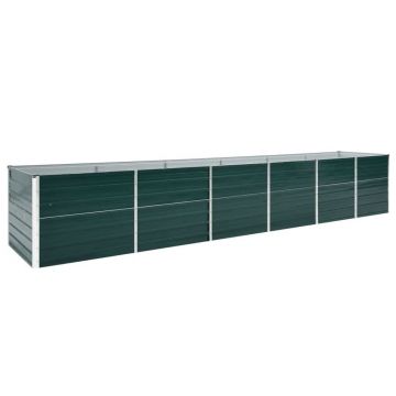 Gossi strat inaltat de gradina, verde, 480x80x77 cm, otel galvanizat