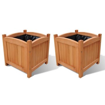 Gossi strat inaltat din lemn, set de 2, 30 x 30 x 30 cm