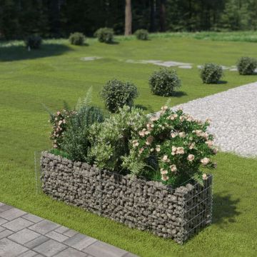 Gossi strat inaltat gabion, 180 x 50 x 50 cm, otel galvanizat