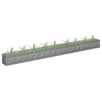 Gossi strat inaltat gabion, 360 x 30 x 30 cm, otel inoxidabil