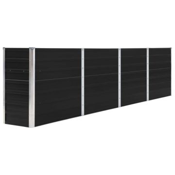 Gossi strat inaltat gradina, antracit, 320x40x77 cm, otel galvanizat
