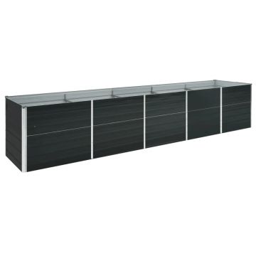 Gossi strat inaltat gradina, antracit, 400x80x77 cm, otel galvanizat