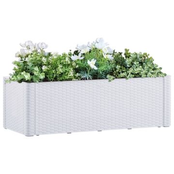 Gossi strat inaltat gradina cu sistem auto-udare, alb, 100x43x33 cm