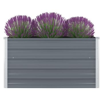 Gossi strat inaltat gradina, gri, 100x100x45 cm, otel galvanizat
