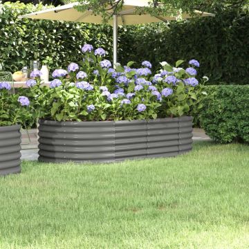 Gossi strat inaltat gradina gri 152x80x36cm otel vopsit electrostatic