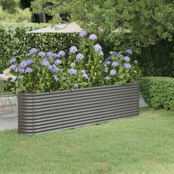 Gossi strat inaltat gradina gri 260x40x68cm otel vopsit electrostatic