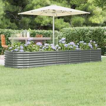Gossi strat inaltat gradina gri 296x80x36cm otel vopsit electrostatic