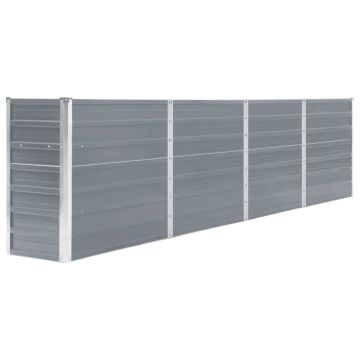 Gossi strat inaltat gradina, gri, 320 x 40 x 77 cm, otel galvanizat