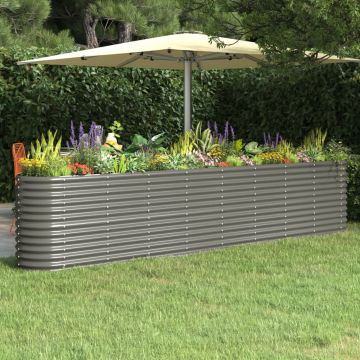 Gossi strat inaltat gradina gri 332x40x68cm otel vopsit electrostatic