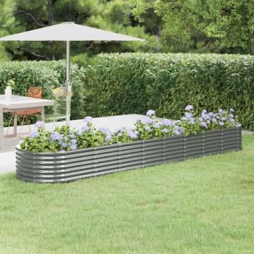 Gossi strat inaltat gradina gri 368x80x36cm otel vopsit electrostatic