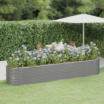 Gossi strat inaltat gradina gri 368x80x68cm otel vopsit electrostatic