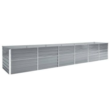 Gossi strat inaltat gradina, gri, 480x80x77 cm, otel galvanizat