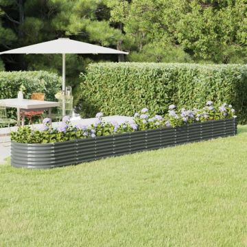 Gossi strat inaltat gradina gri 512x80x36cm otel vopsit electrostatic