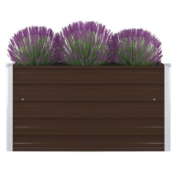 Gossi strat inaltat gradina, maro, 100x100x45 cm, otel galvanizat