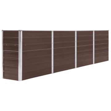 Gossi strat inaltat gradina, maro, 320x40x77 cm, otel galvanizat