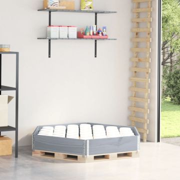 Gossi strat inaltat, gri, 160x160 cm, lemn masiv pin, hexagon