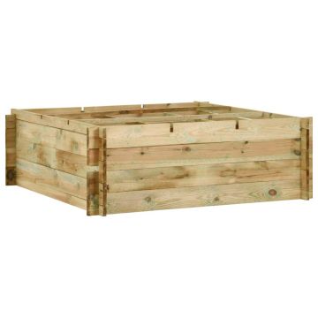 Gossi strat inaltat legume gradina, 120x120x40 cm, lemn de pin tratat
