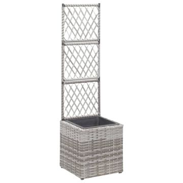 Gossi strat inaltat spalier 1 ghiveci, gri, 30x30x107 cm, poliratan
