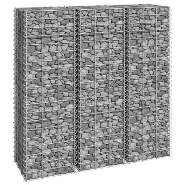Gossi straturi inaltate de gabioane, 3 buc., 30x30x100 cm, fier