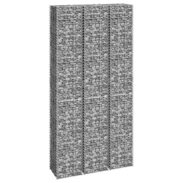 Gossi straturi inaltate de gabioane, 3 buc., 30x30x200 cm, fier
