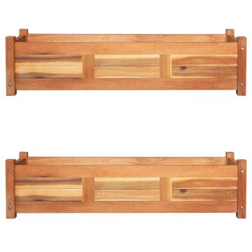 Gossi straturi inaltate de gradina, 2 buc, 100x30x25 cm, lemn acacia