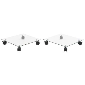 Gossi suport cu role de plante, 2 buc, 35x35 cm, sticla securizata