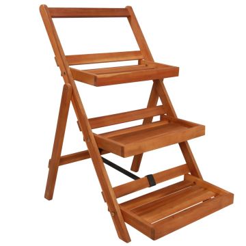 Gossi suport de plante, 3 niveluri, 50x63x80 cm, lemn masiv de acacia