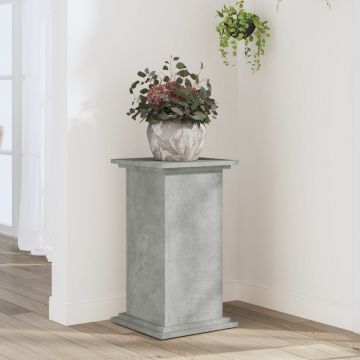 Gossi suport de plante, gri beton, 33x33x60 cm, lemn prelucrat