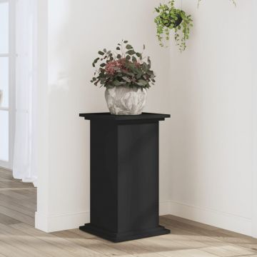 Gossi suport de plante, negru, 33x33x60 cm, lemn prelucrat