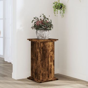 Gossi suport de plante, stejar fumuriu, 33x33x60 cm, lemn prelucrat