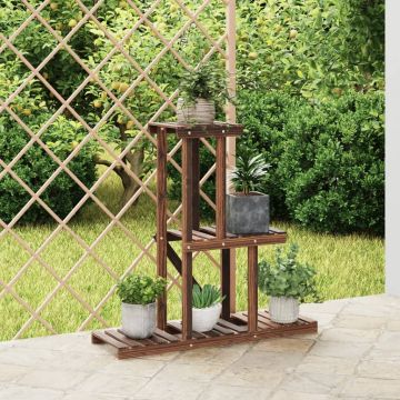 Gossi suport pentru flori, 81x25x75,5 cm, lemn masiv de brad