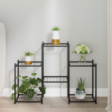 Gossi suport pentru flori, 83x25x60 cm, negru, fier