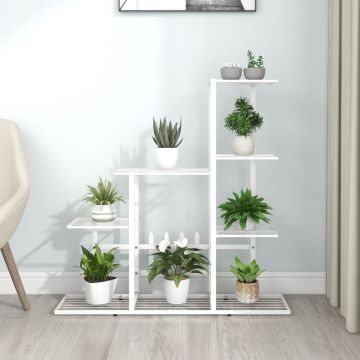 Gossi suport pentru flori, 94,5x25x88 cm, alb, metal