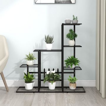 Gossi suport pentru flori, 94,5x25x88 cm, negru, metal