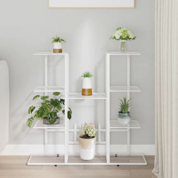 Gossi suport pentru flori, 94,5x25x89 cm, alb, fier