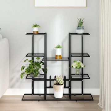 Gossi suport pentru flori, 94,5x25x89 cm, negru, fier