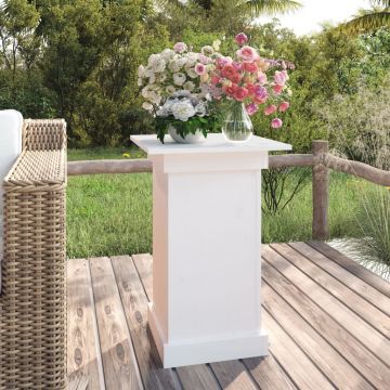 Gossi suport pentru flori, alb, 40x40x60 cm, lemn masiv de pin