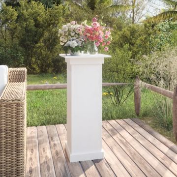 Gossi suport pentru flori, alb, 40x40x90 cm, lemn masiv de pin