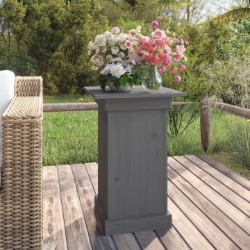 Gossi suport pentru flori, gri, 40x40x60 cm, lemn masiv de pin